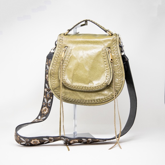 Rebecca Minkoff Vanity Genuine Leather Floral Flower Embroidered Crossbody Purse
